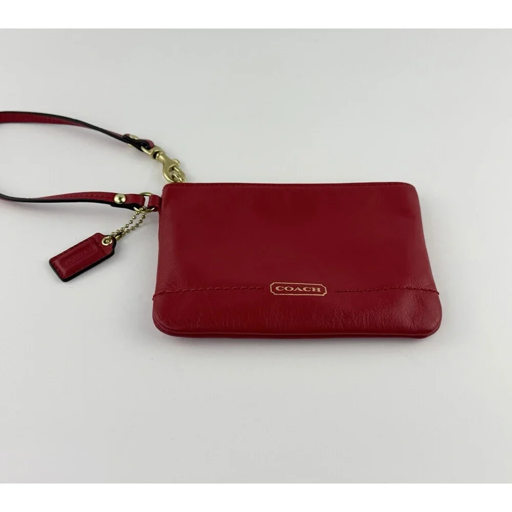 Beautiful COACH Red Smooth Leather Wristlet